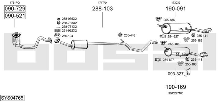 Bosal SYS04765 Exhaust system SYS04765