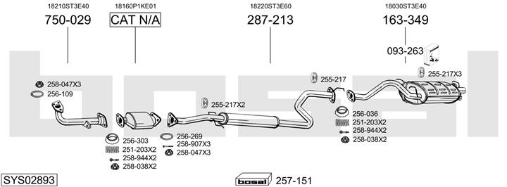 Bosal SYS02893 Exhaust system SYS02893