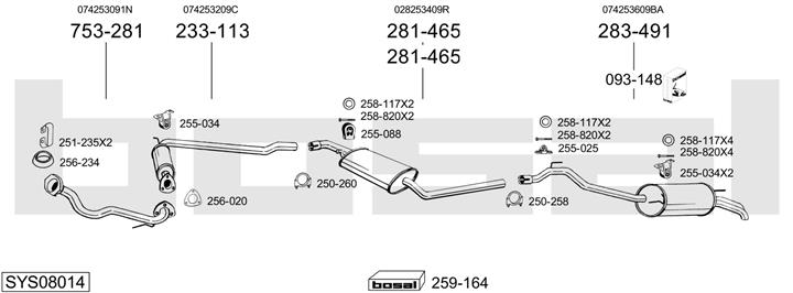 Bosal SYS08014 Exhaust system SYS08014