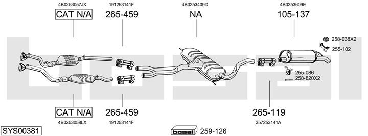 Bosal SYS00381 Exhaust system SYS00381