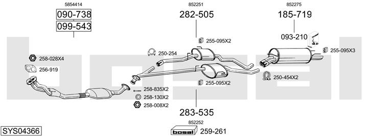 Bosal SYS04366 Exhaust system SYS04366