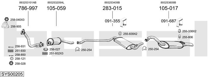 Bosal SYS00205 Exhaust system SYS00205