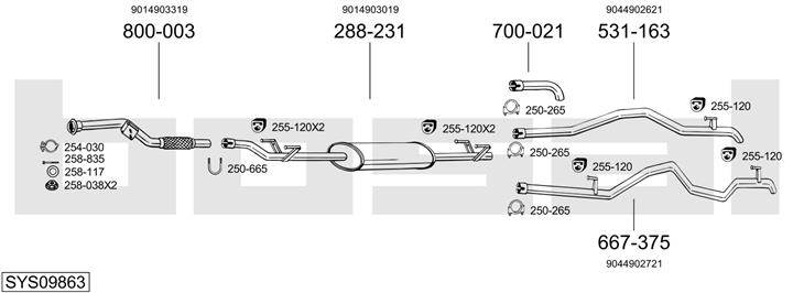 Bosal SYS09863 Exhaust system SYS09863