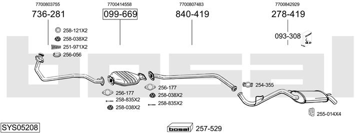 Bosal SYS05208 Exhaust system SYS05208