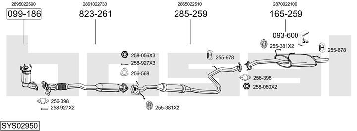 Bosal SYS02950 Exhaust system SYS02950