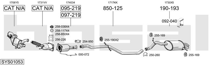 Bosal SYS01053 Exhaust system SYS01053