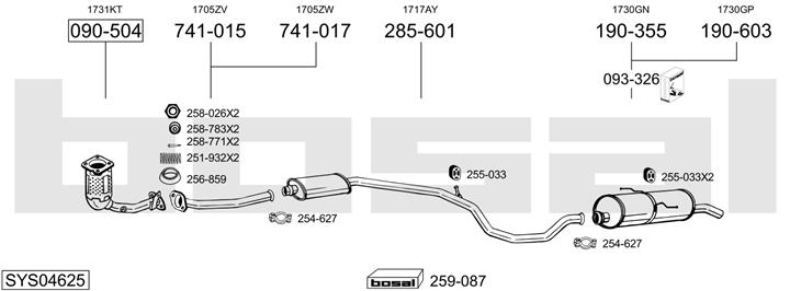 Bosal SYS04625 Exhaust system SYS04625