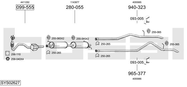 Bosal SYS02627 Exhaust system SYS02627