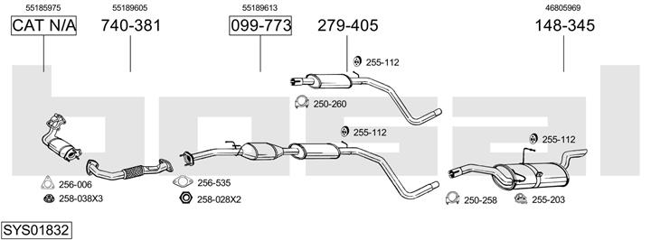 Bosal SYS01832 Exhaust system SYS01832