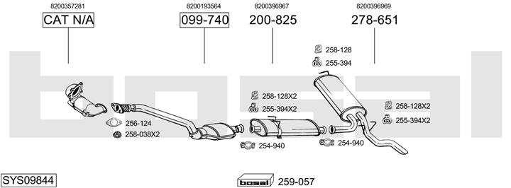 Bosal SYS09844 Exhaust system SYS09844