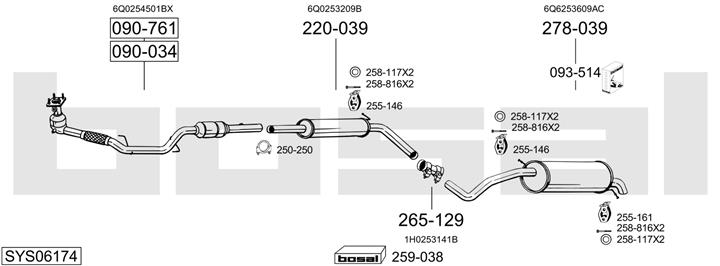 Bosal SYS06174 Exhaust system SYS06174