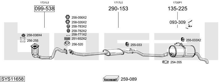 Bosal SYS11658 Exhaust system SYS11658