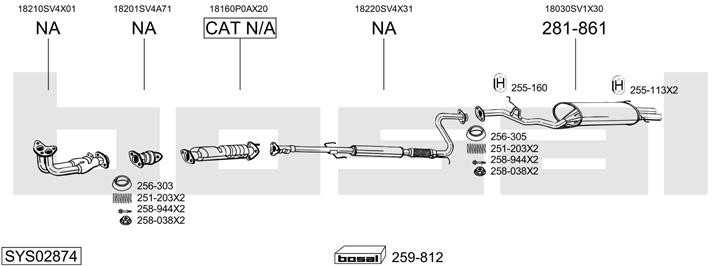 Bosal SYS02874 Exhaust system SYS02874