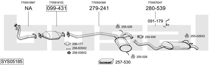 Bosal SYS05185 Exhaust system SYS05185
