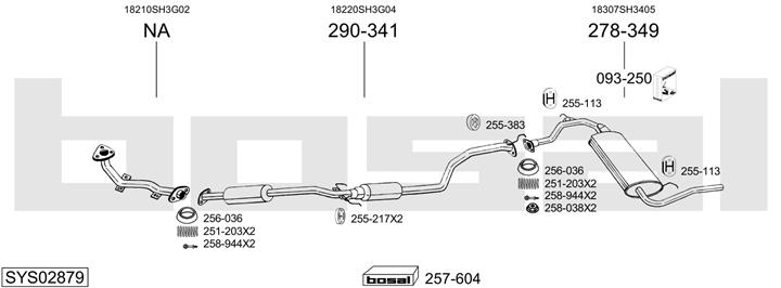 Bosal SYS02879 Exhaust system SYS02879