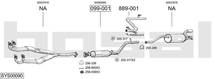 Bosal SYS00090 Exhaust system SYS00090