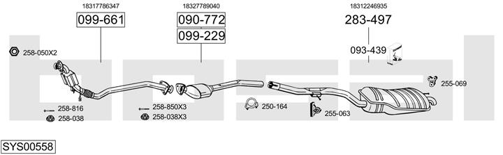 Bosal SYS00558 Exhaust system SYS00558