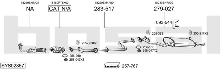 Bosal SYS02857 Exhaust system SYS02857