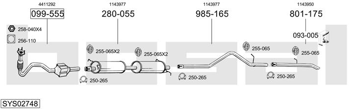 Bosal SYS02748 Exhaust system SYS02748