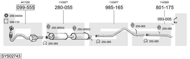 Bosal SYS02743 Exhaust system SYS02743