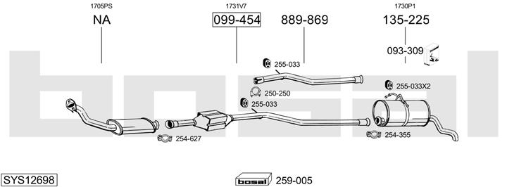Bosal SYS12698 Exhaust system SYS12698