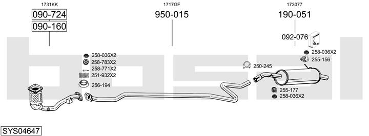 Bosal SYS04647 Exhaust system SYS04647