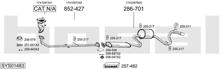 Bosal SYS01483 Exhaust system SYS01483