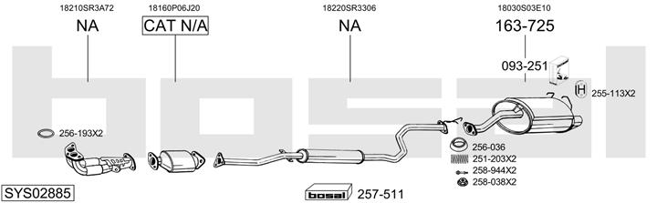 Bosal SYS02885 Exhaust system SYS02885
