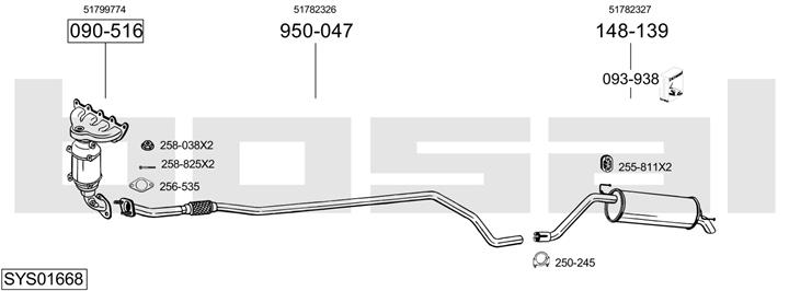 Bosal SYS01668 Exhaust system SYS01668