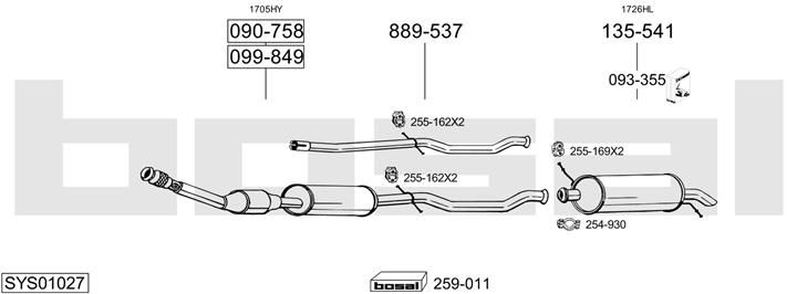 Bosal SYS01027 Exhaust system SYS01027