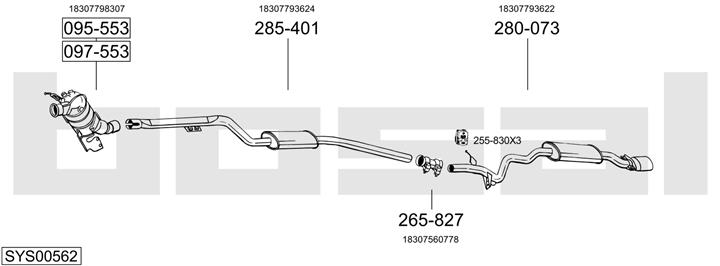 Bosal SYS00562 Exhaust system SYS00562