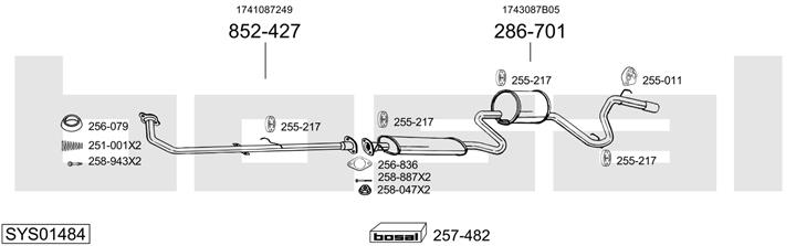 Bosal SYS01484 Exhaust system SYS01484