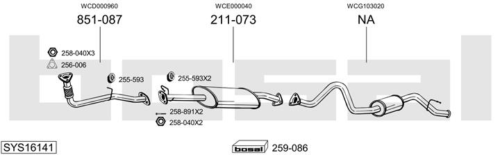 Bosal SYS16141 Exhaust system SYS16141