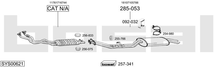 Bosal SYS00621 Exhaust system SYS00621