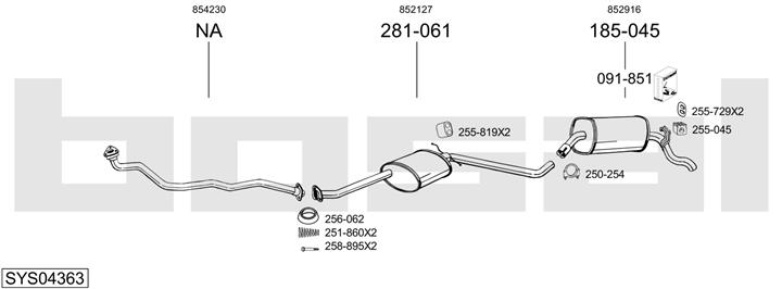 Bosal SYS04363 Exhaust system SYS04363
