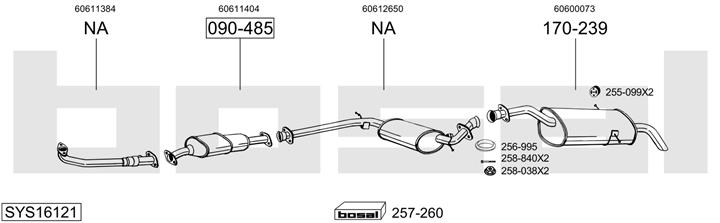 Bosal SYS16121 Exhaust system SYS16121
