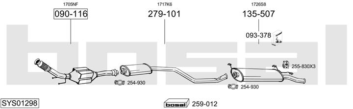 Bosal SYS01298 Exhaust system SYS01298