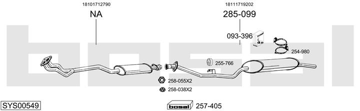 Bosal SYS00549 Exhaust system SYS00549