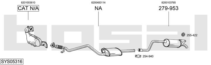 Bosal SYS05316 Exhaust system SYS05316