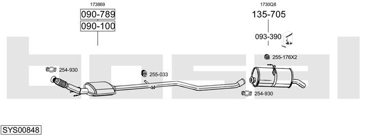 Bosal SYS00848 Exhaust system SYS00848