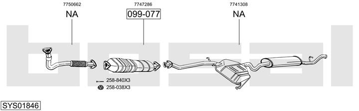 Bosal SYS01846 Exhaust system SYS01846