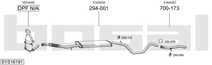 Bosal SYS16191 Exhaust system SYS16191