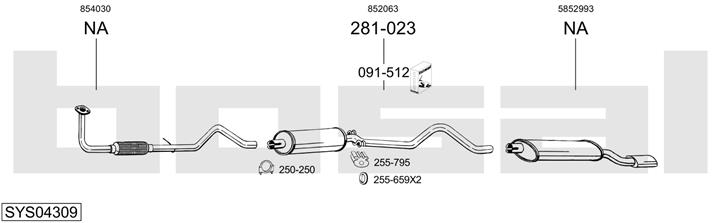 Bosal SYS04309 Exhaust system SYS04309