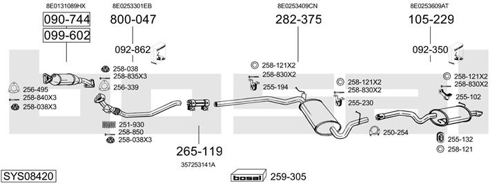 Bosal SYS08420 Exhaust system SYS08420