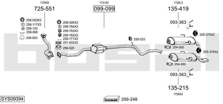 Bosal SYS09394 Exhaust system SYS09394