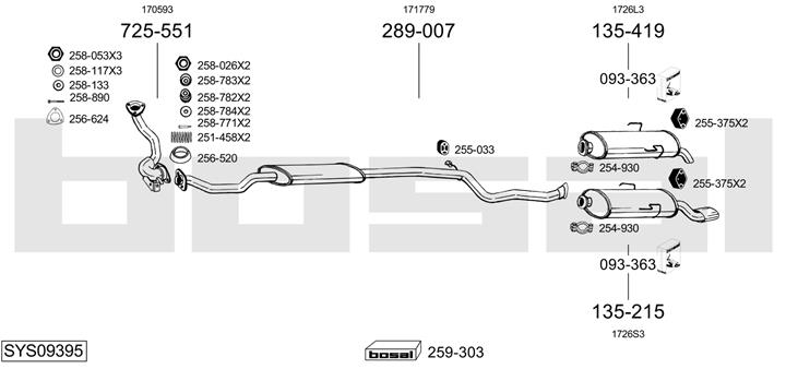 Bosal SYS09395 Exhaust system SYS09395