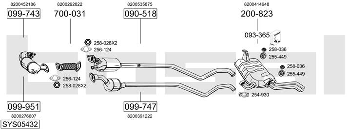 Bosal SYS05432 Exhaust system SYS05432