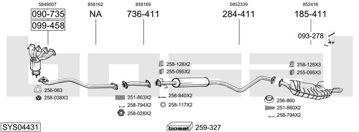 Bosal SYS04431 Exhaust system SYS04431