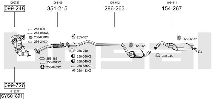 Bosal SYS01891 Exhaust system SYS01891