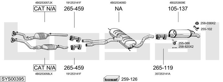 Bosal SYS00395 Exhaust system SYS00395